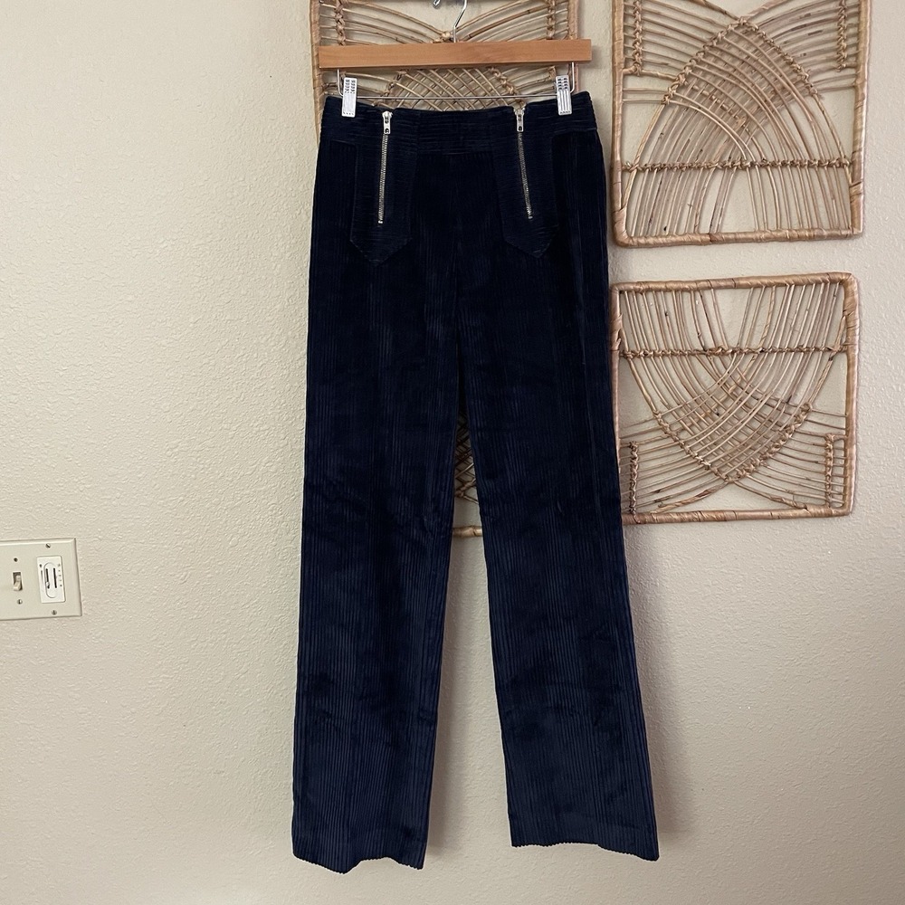Vintage Henri-Luc Chapuis Corduroy Pant Double Zip Front Blue See msrmts HTF B21 - Picture 1 of 10